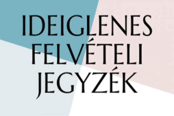 IDEIGLENES FELVÉTELI JEGYZÉK 2024/25.tanév