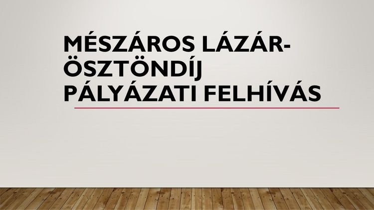 Mészáros Lázár-ösztöndíj pályázati felhívás