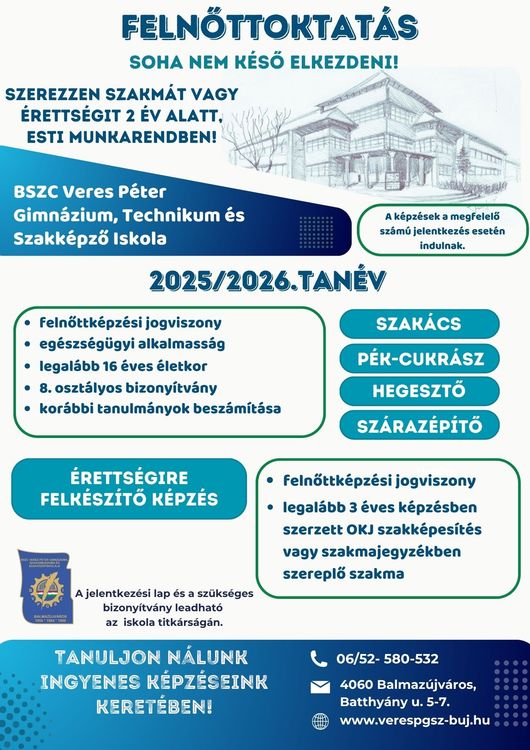 INGYENES FELNŐTTOKTATÁS