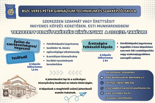 Tervezett képzéseink felnőtteknek